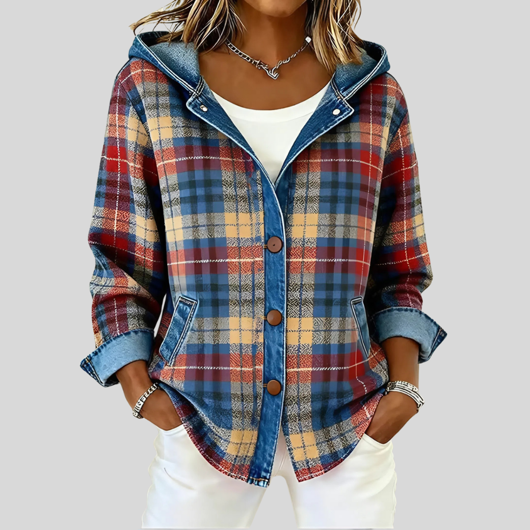Neraviennea - Trendy Checkered Jacket with Hood