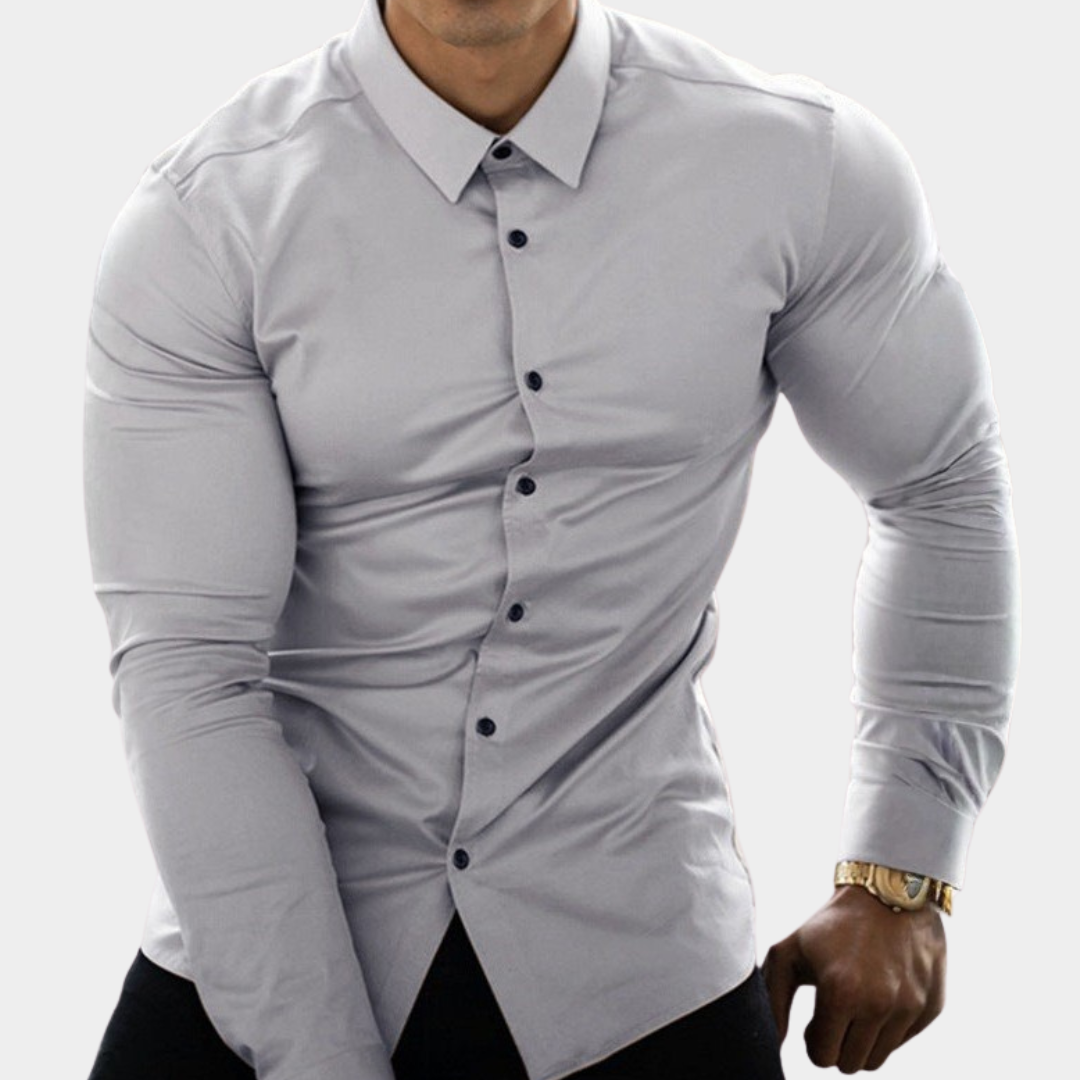 Bennett | Long Sleeve Shirt with Contrast Buttons