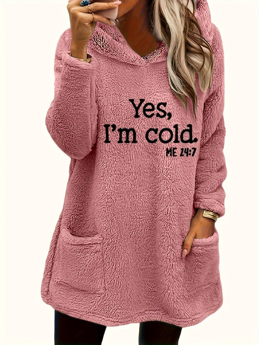 Marilina - Printed Plush Hoodie