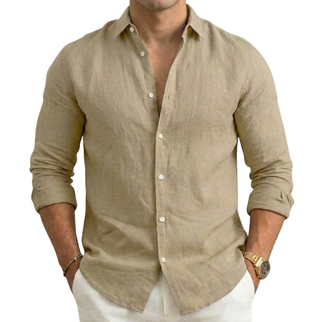 Emerson | Long Sleeve Shirt with Cutaway Collar and Rolled Cuffs