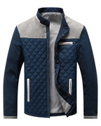 Benjamin - Men's quilted jacket with contrast shoulders and stand-up collar
