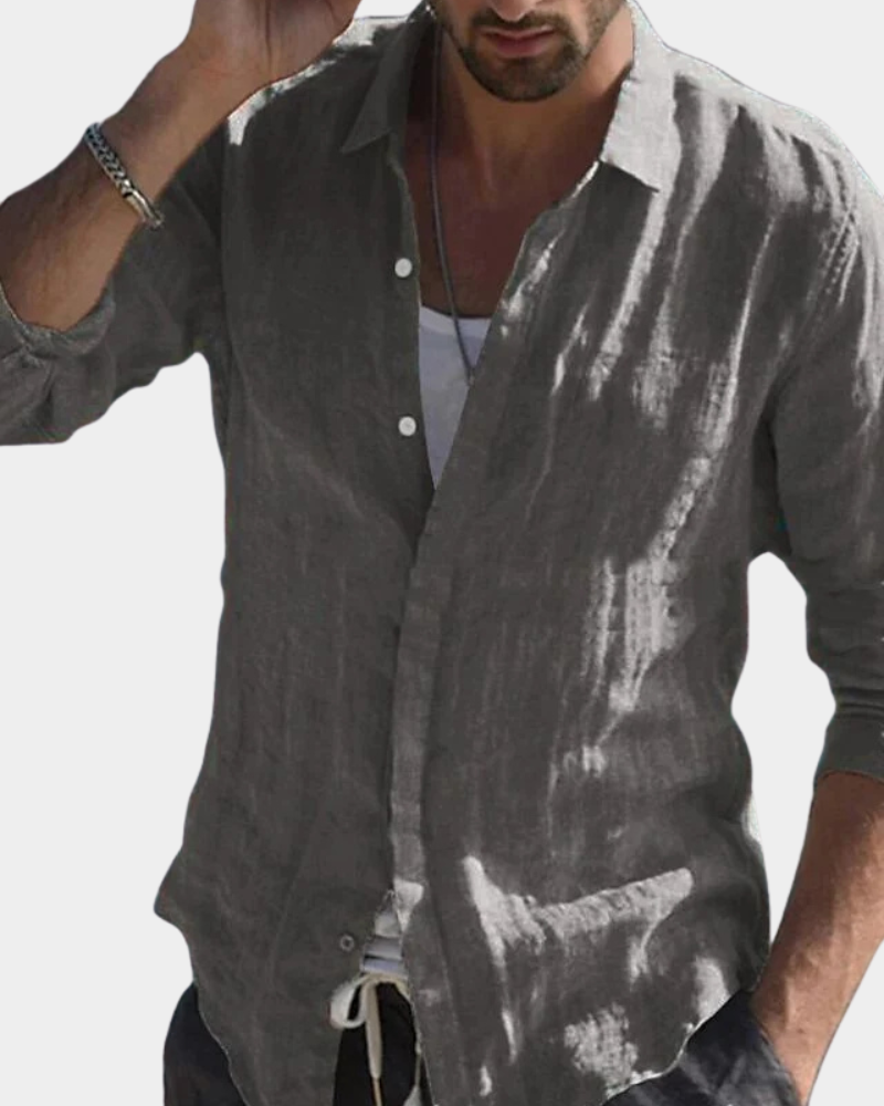 Nicholas | Long Sleeve Shirt with Spread Collar