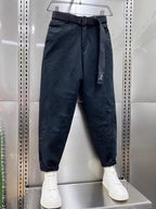 Aidan | Classic Black Belted Pants