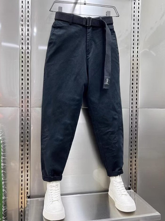 Aidan | Classic Black Belted Pants