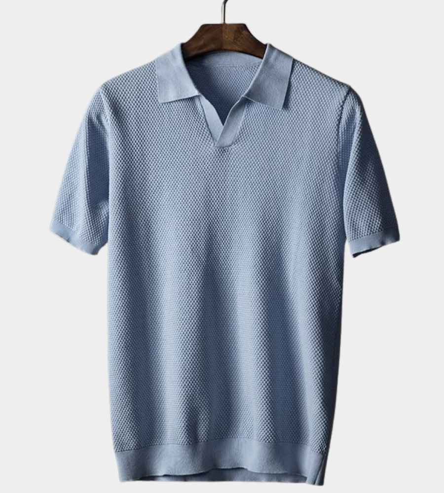 Elijah | Knitted Polo Shirt with Open Collar