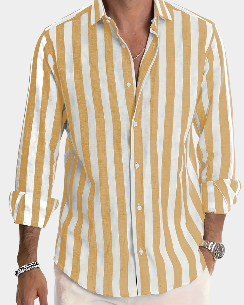 Glenn | Long Sleeve Shirt with Wide Vertical Stripes