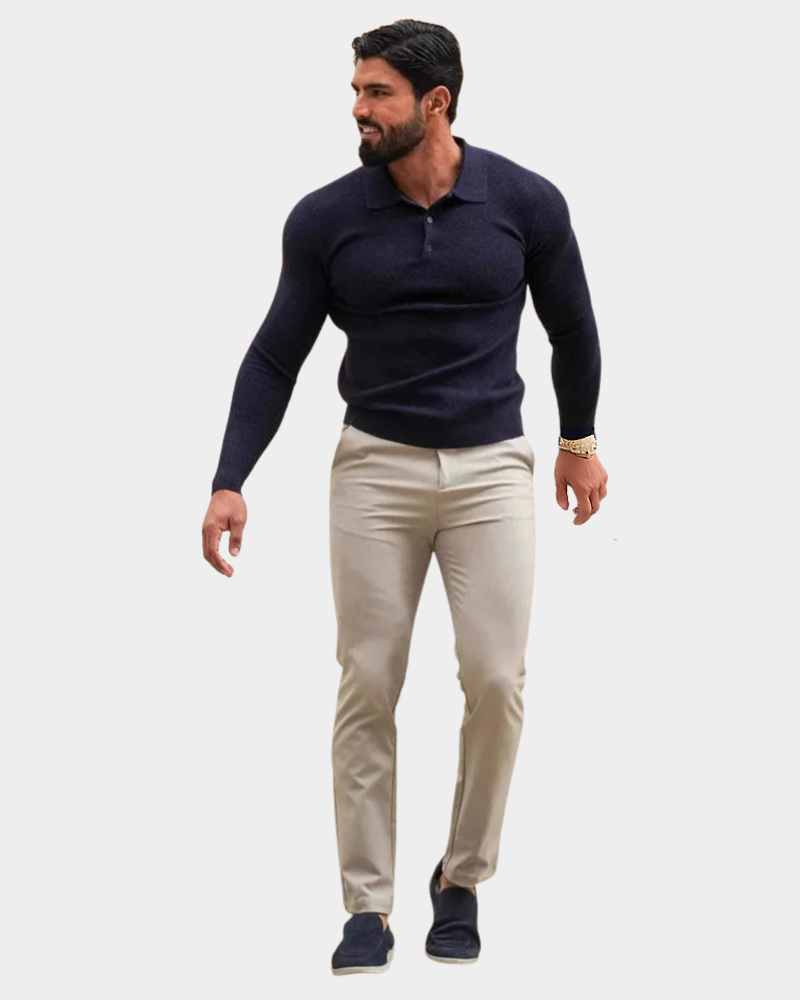 Edmund | Cropped Trousers with Elastic Back Waist