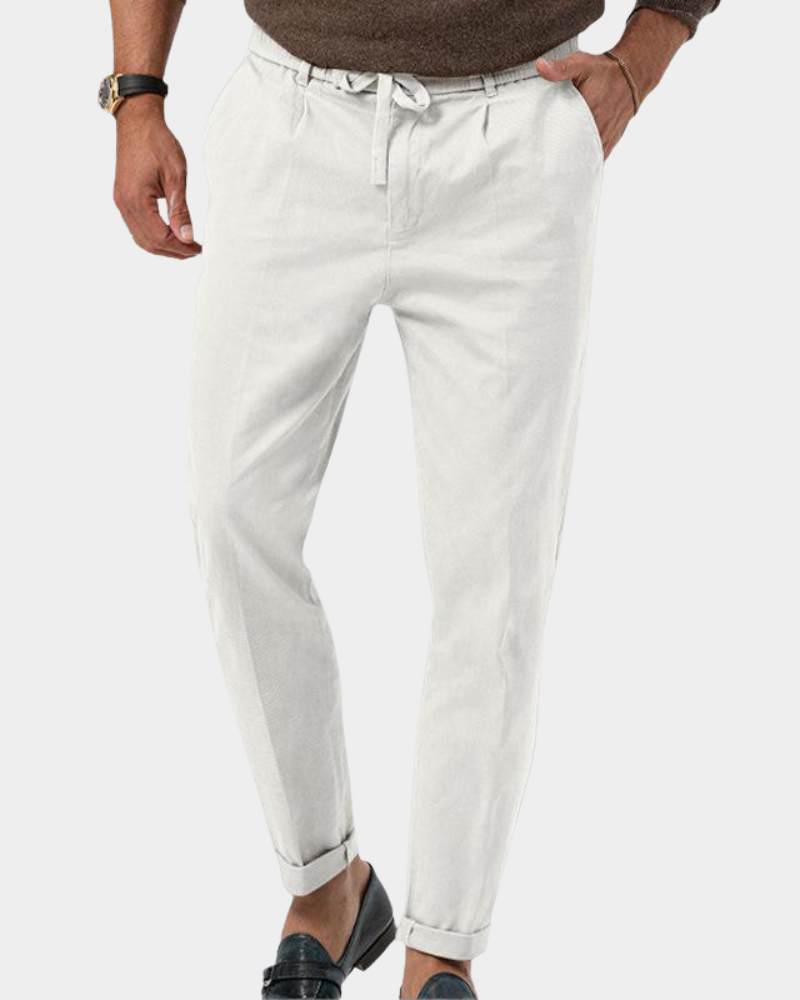 Cormac | Pleated Trousers with Turn Up Cuffs