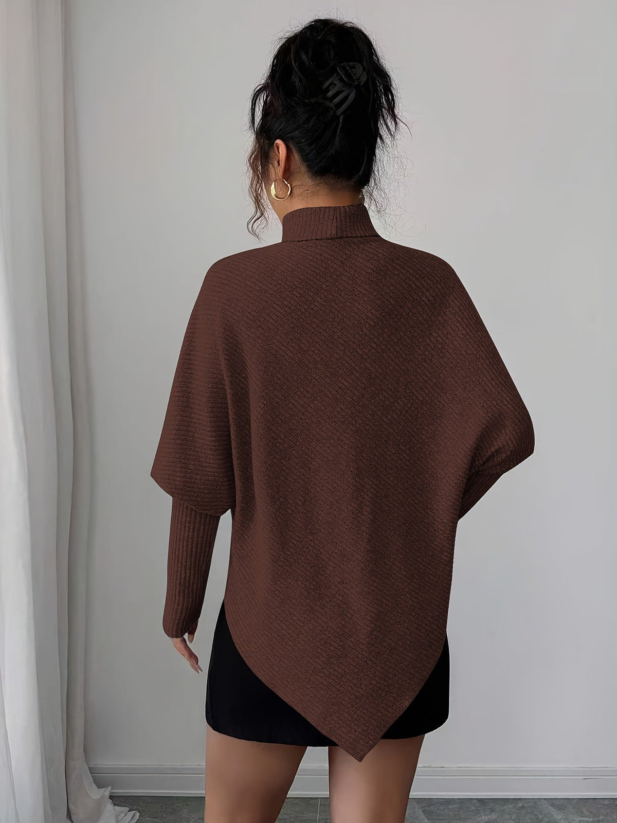 Ilyssa - Asymmetrical High Neck Sweater, Modern Elegance