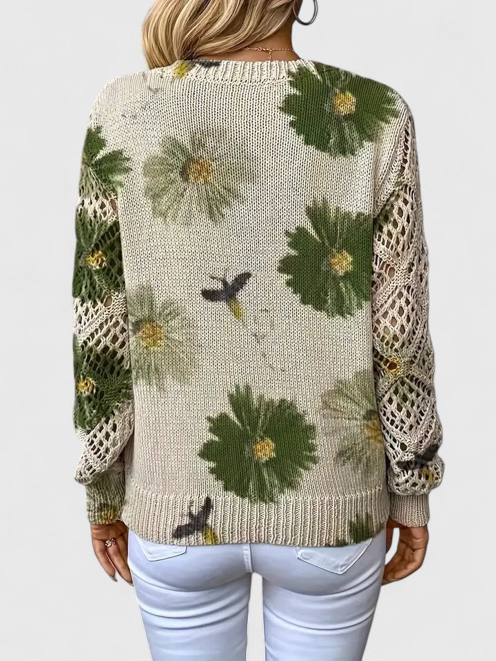Marisavina - Elegant Vintage Floral Sweater
