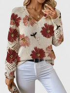 Marisavina - Elegant Vintage Floral Sweater