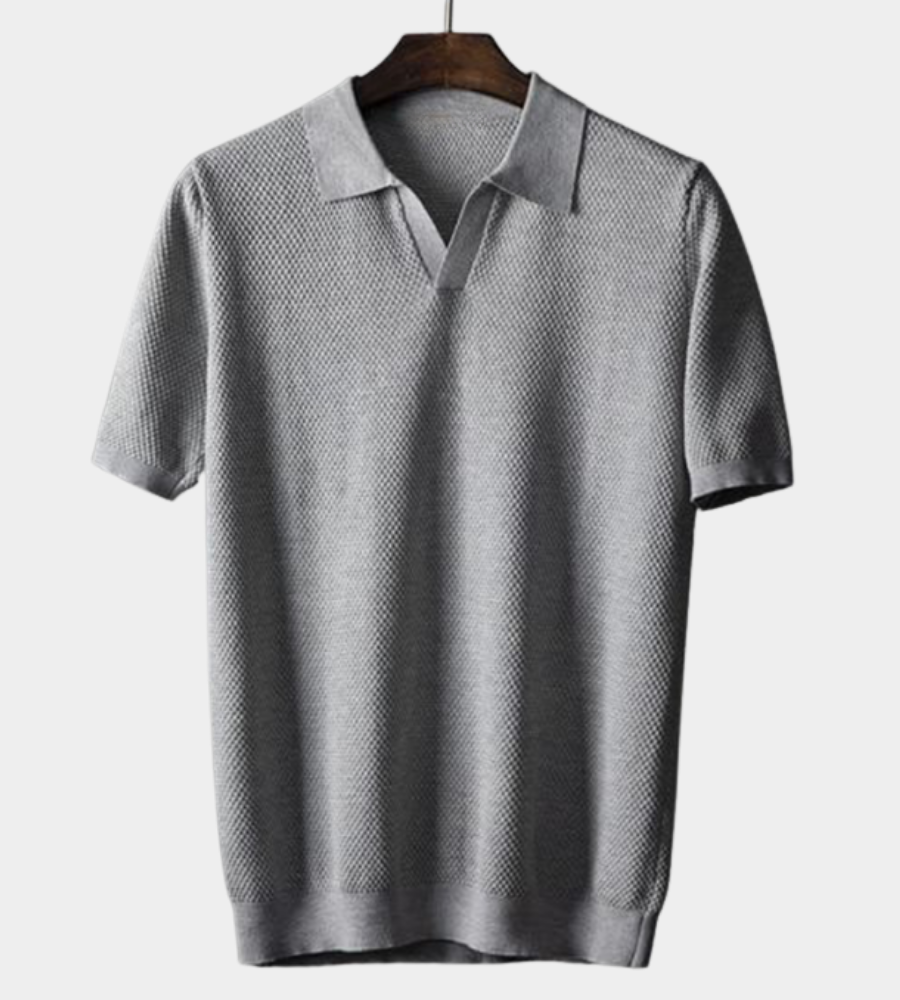 Elijah | Knitted Polo Shirt with Open Collar
