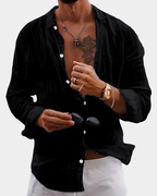 Emrys | Crinkle Long Sleeve Shirt with Point Collar