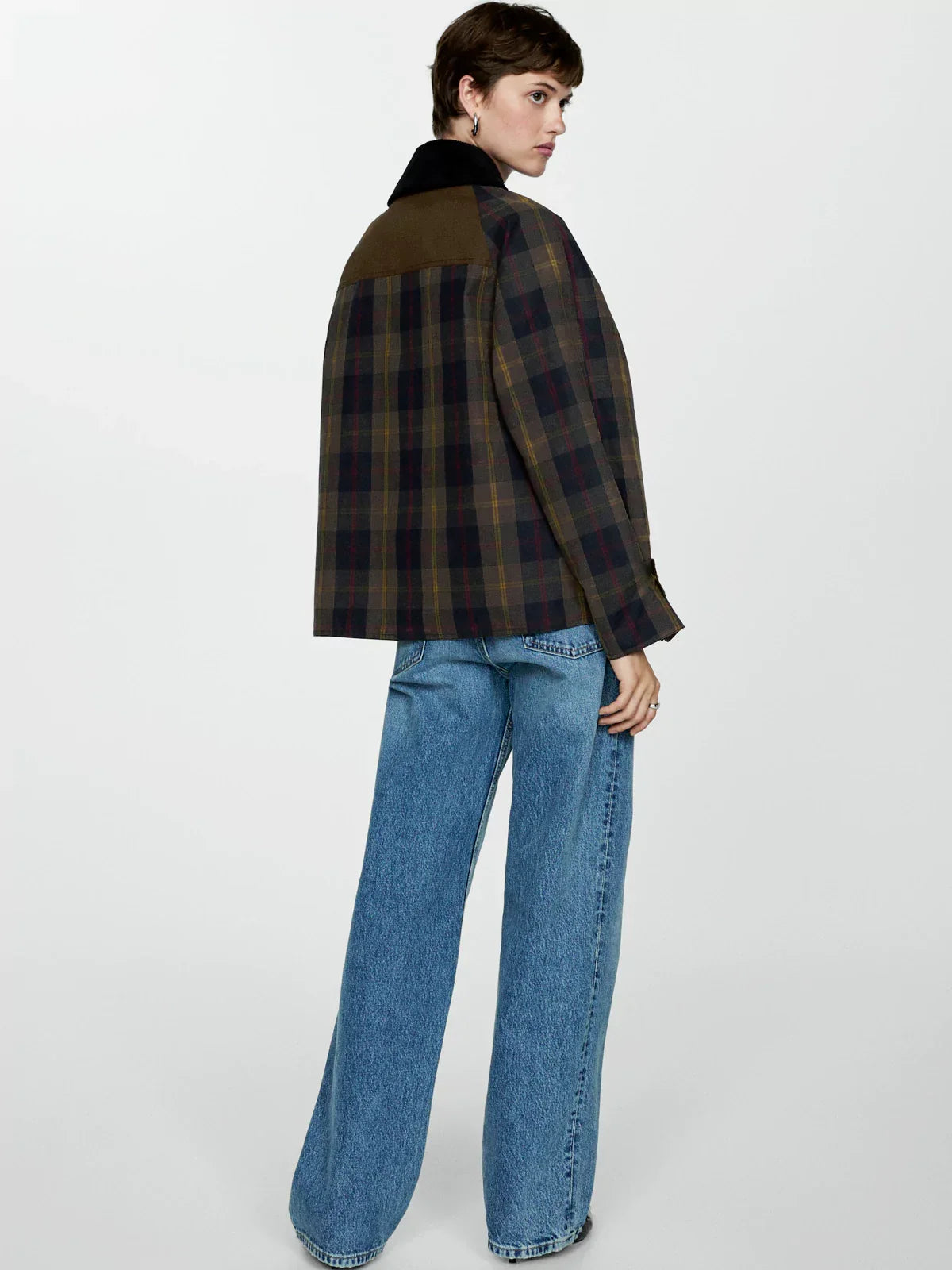 Jolijn - Women's Checked Straight Jacket