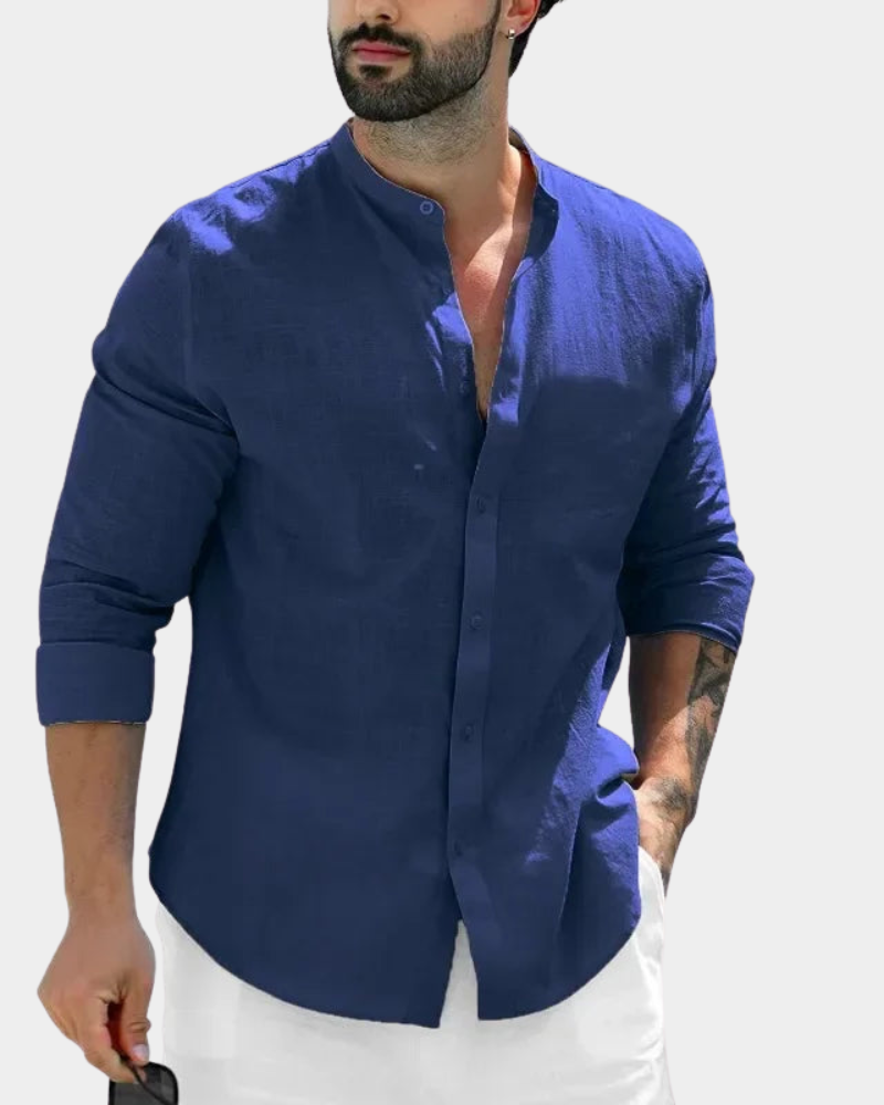 Chad | Long Sleeve Shirt with Mandarin Collar