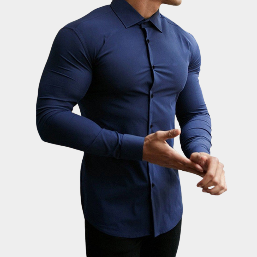 Bennett | Long Sleeve Shirt with Contrast Buttons