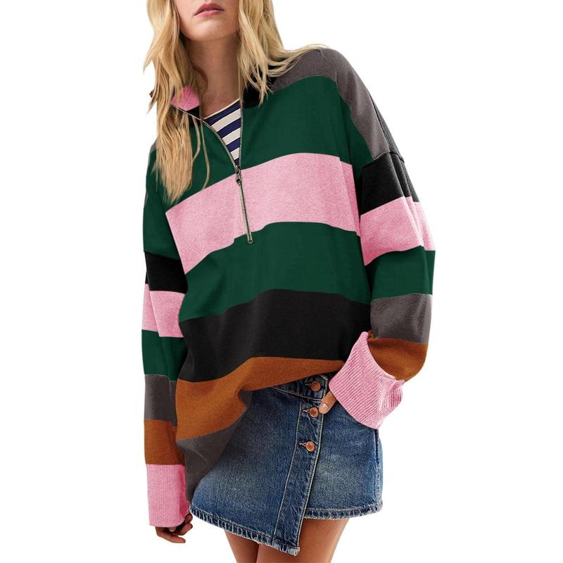 Dorelisse - Oversized Turtleneck Sweater with Half Zip