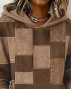 Gwenarissa - Modern Denim Patchwork Hoodie