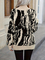 Nicole - Elegant Two-Tone High Neck Sweater
