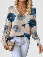 Marisavina - Elegant Vintage Floral Sweater