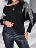 Doralissea - Elegant Long-Sleeved Sweater with Star Print