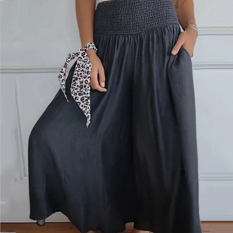 Pravina - Women's High Waisted Wide Leg Jeans