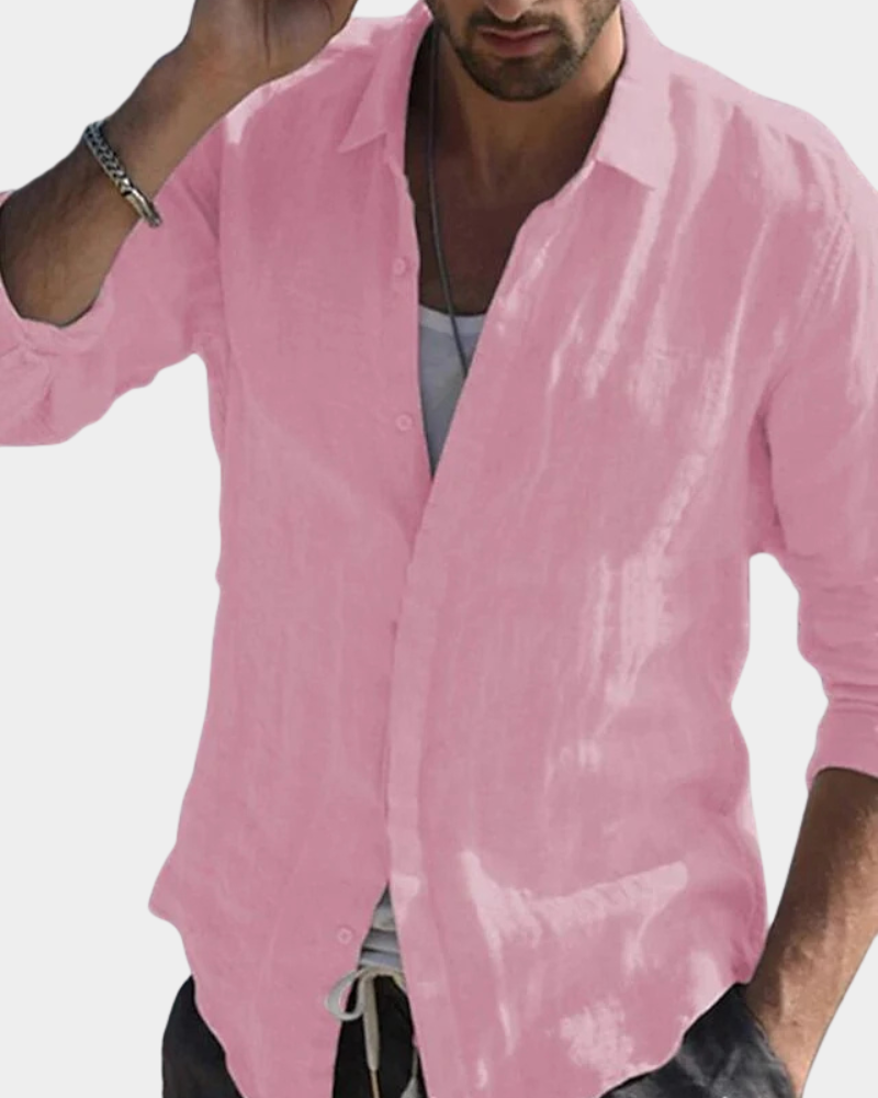 Nicholas | Long Sleeve Shirt with Spread Collar