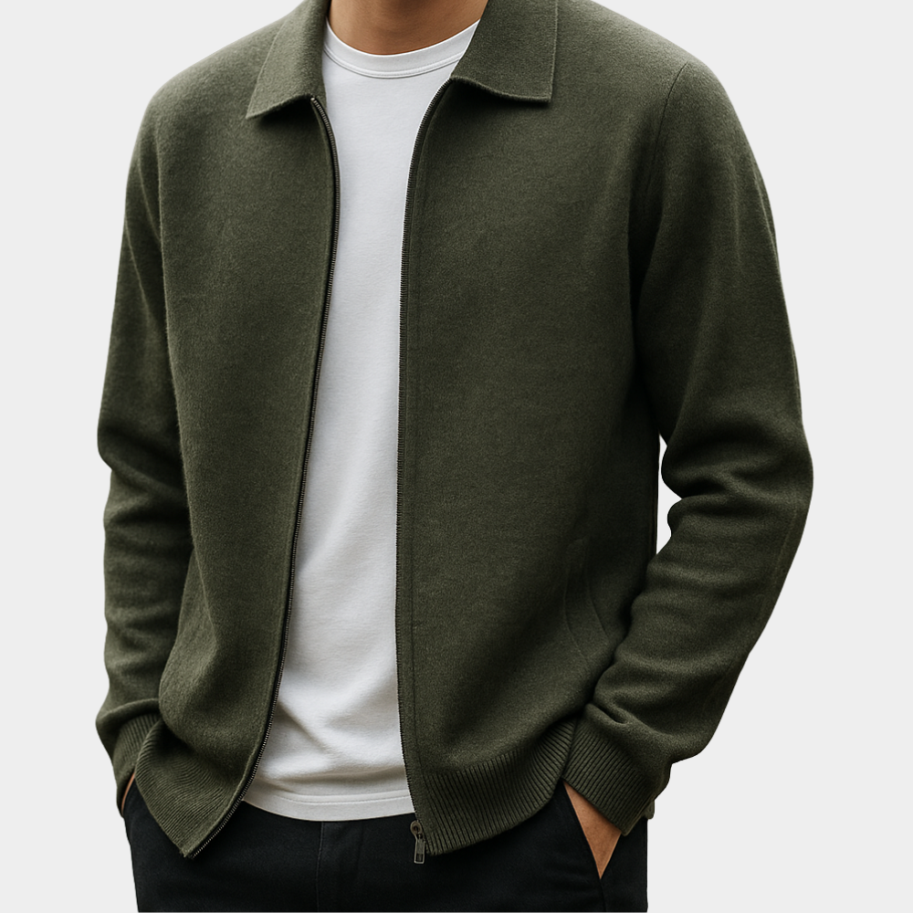 Rafelio | Knit Cardigan with Point Collar