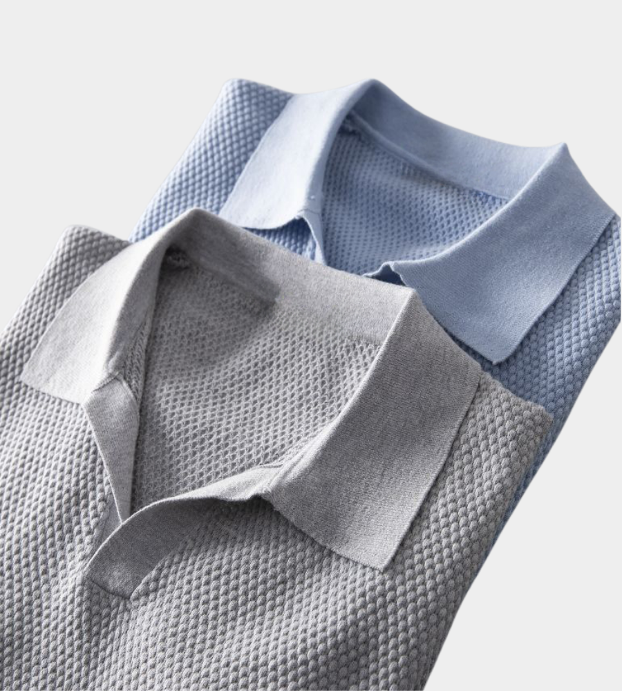 Elijah | Knitted Polo Shirt with Open Collar