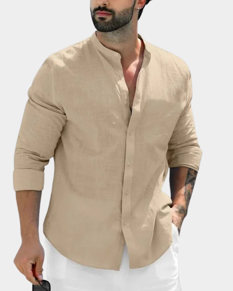 Chad | Long Sleeve Shirt with Mandarin Collar