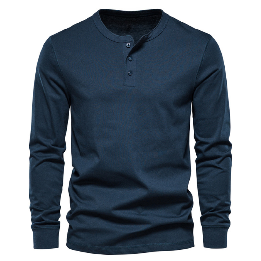 Claude | Long Sleeve Shirt with Henley Placket