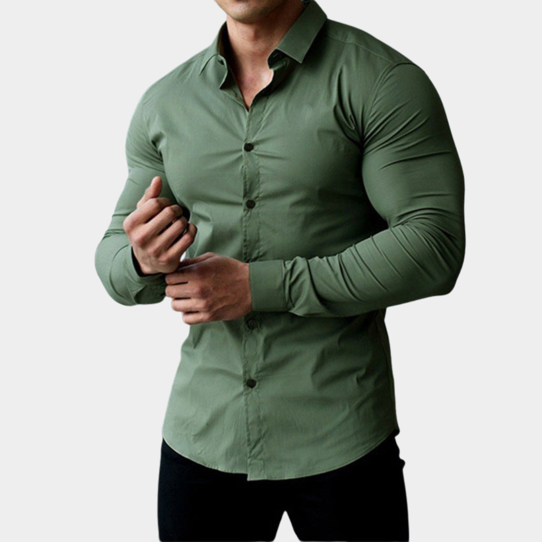 Bennett | Long Sleeve Shirt with Contrast Buttons