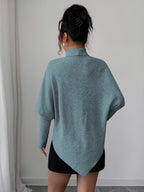 Ilyssa - Asymmetrical High Neck Sweater, Modern Elegance
