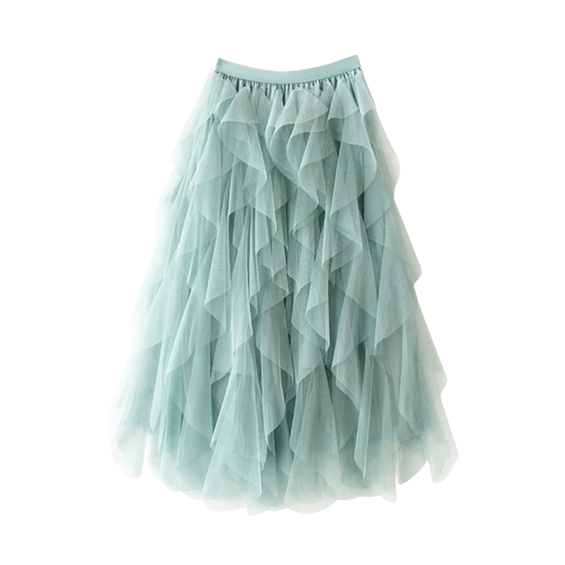 Orlisse - Women's High Waist Flared Skirt with Elastic