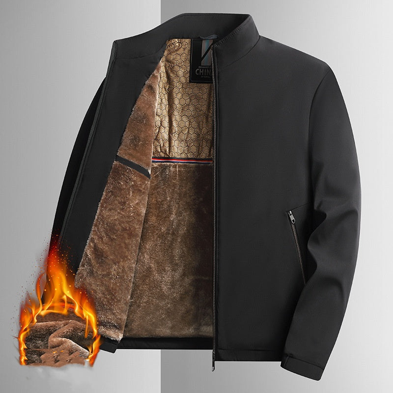 Jacob - Men's warm zipped jacket with protective stand-up collar