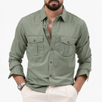 Yosef | Long Sleeve Shirt with Two Flap Chest Pockets