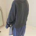 Eva - Chic Crew Neck Knit Sweater