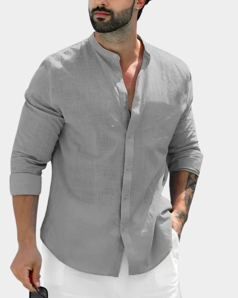 Chad | Long Sleeve Shirt with Mandarin Collar