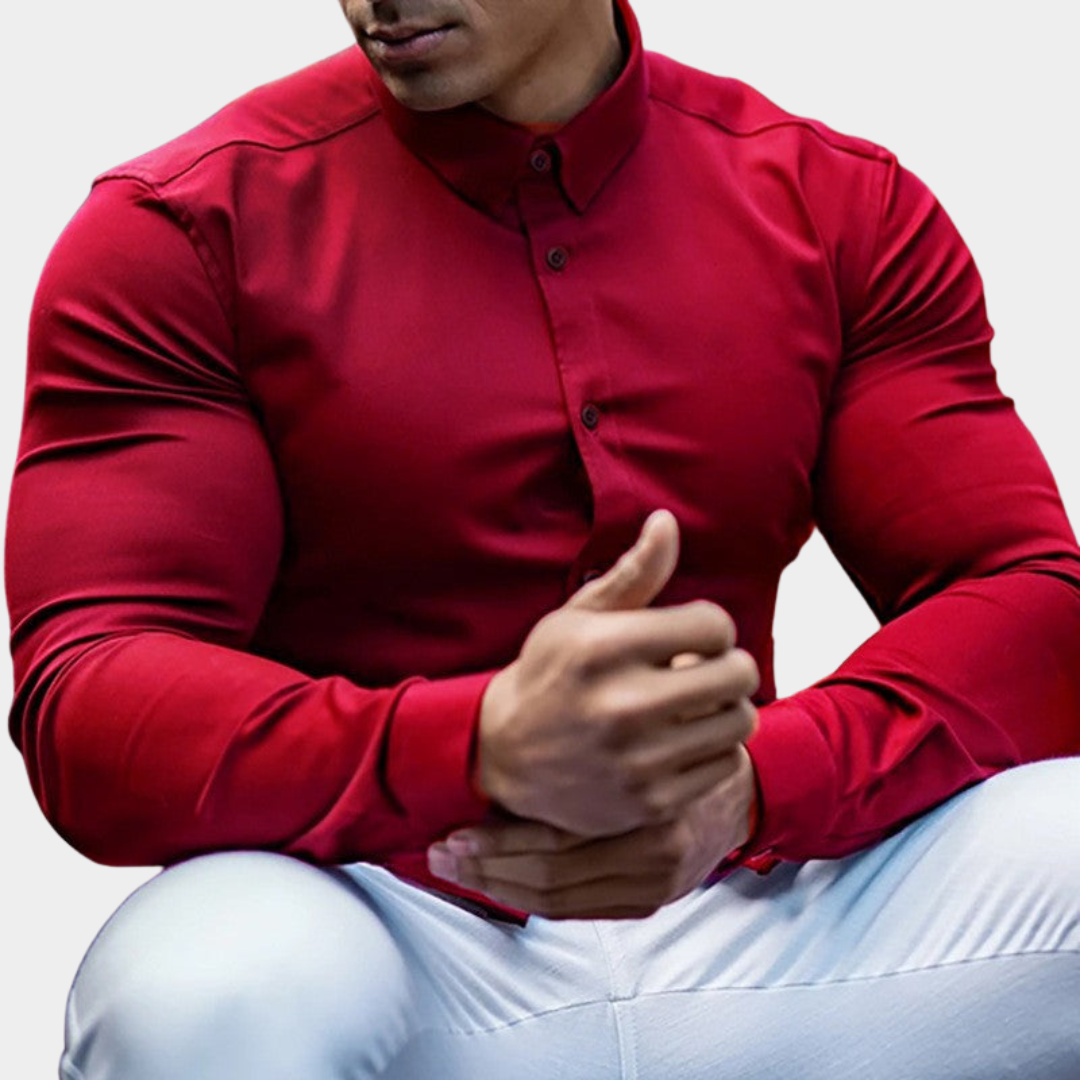 Bennett | Long Sleeve Shirt with Contrast Buttons