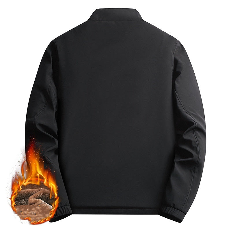 Jacob - Men's warm zipped jacket with protective stand-up collar