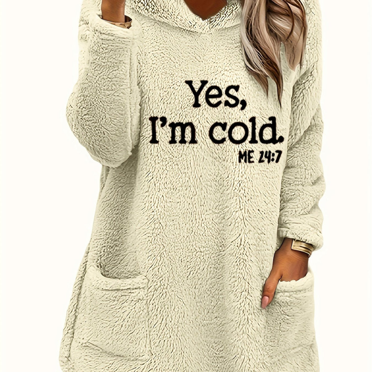 Marilina - Printed Plush Hoodie