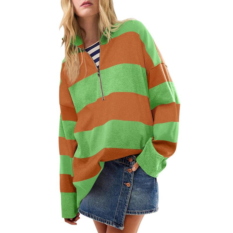 Dorelisse - Oversized Turtleneck Sweater with Half Zip