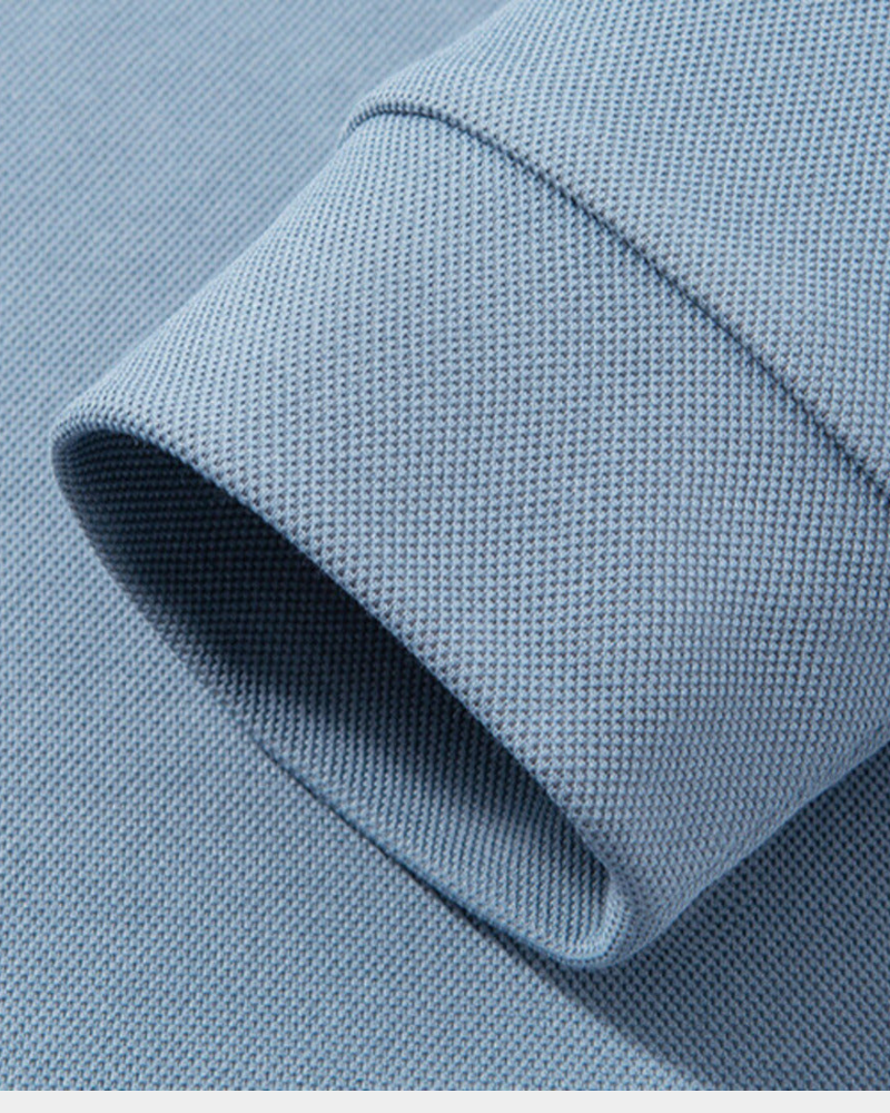 Merrick | Fine Knit Polo Shirt with Contrast Undercollar