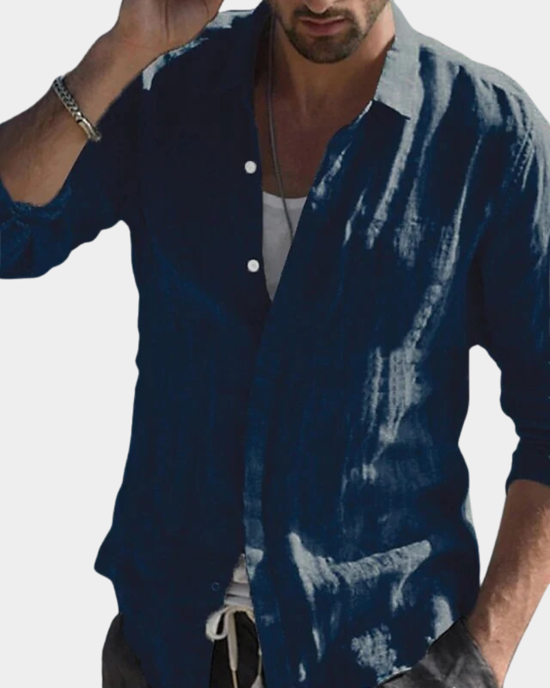 Nicholas | Long Sleeve Shirt with Spread Collar