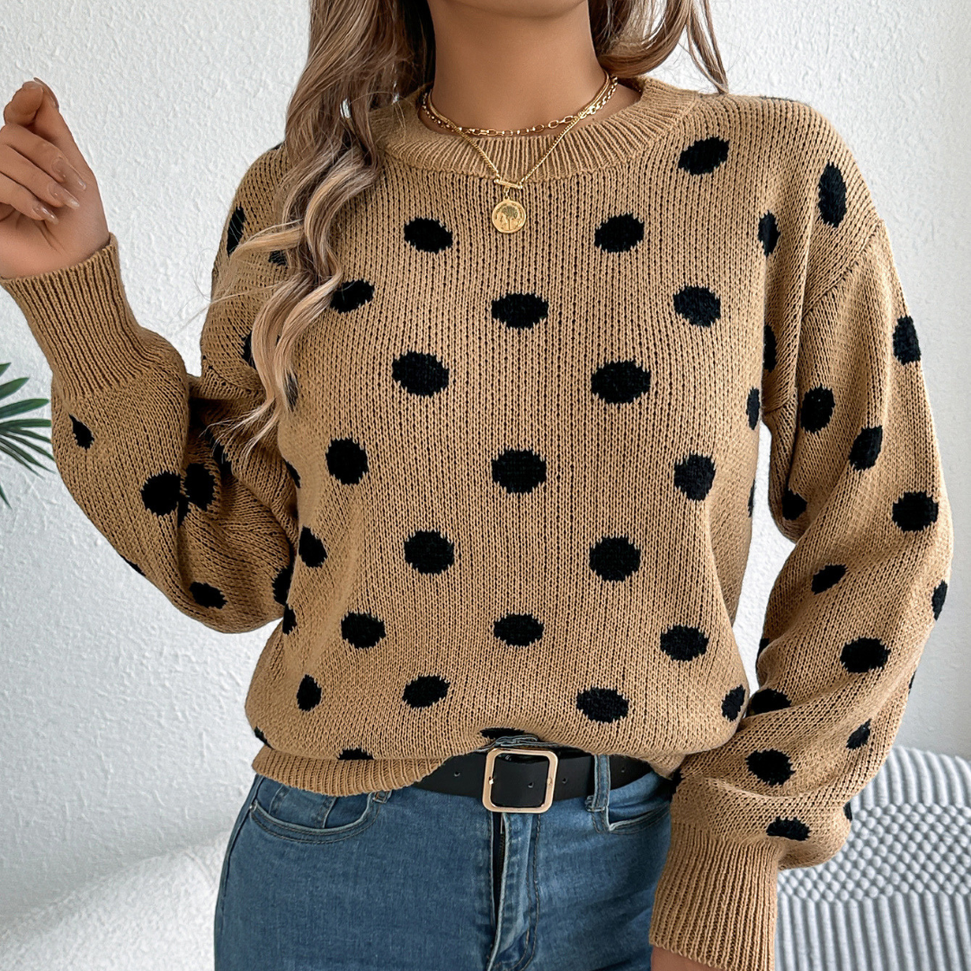 Maud - Elegant and Comfortable Polka Dot Knitted Sweater