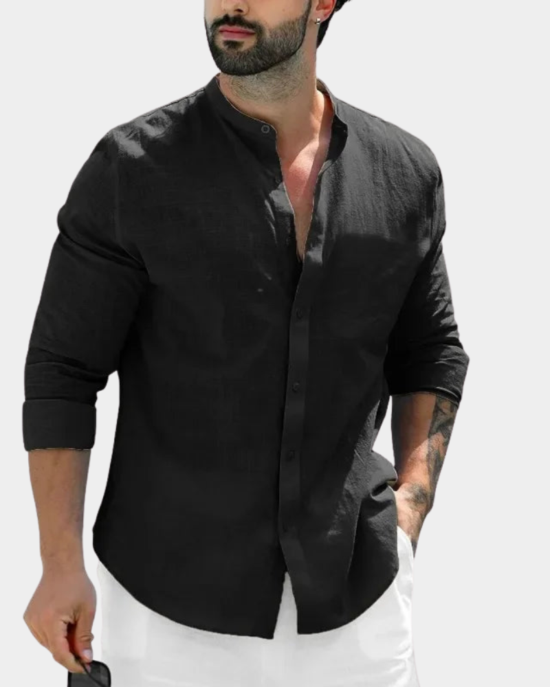 Chad | Long Sleeve Shirt with Mandarin Collar