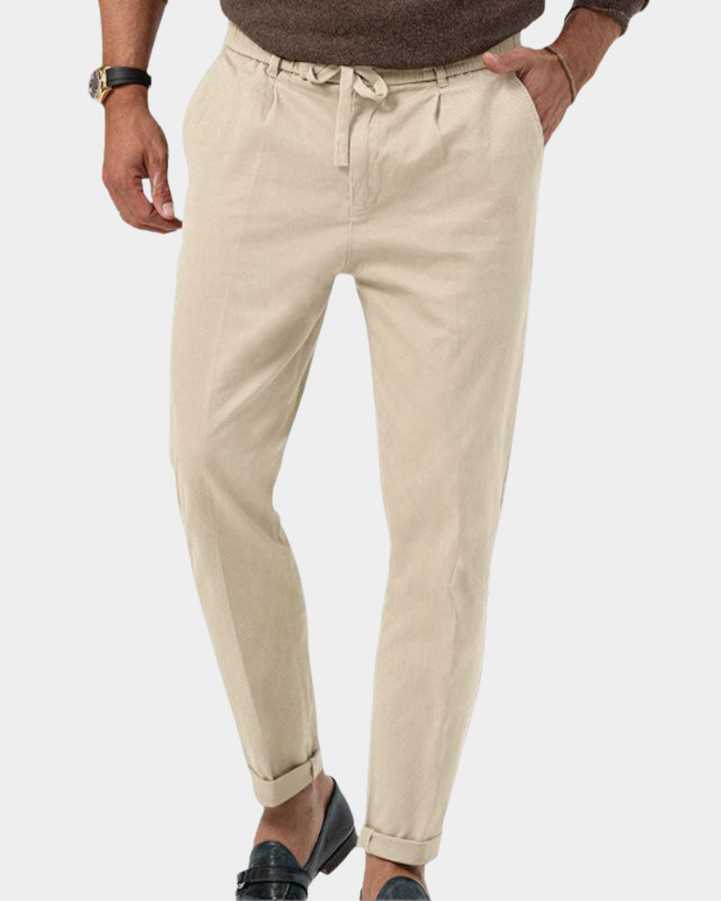 Cormac | Pleated Trousers with Turn Up Cuffs