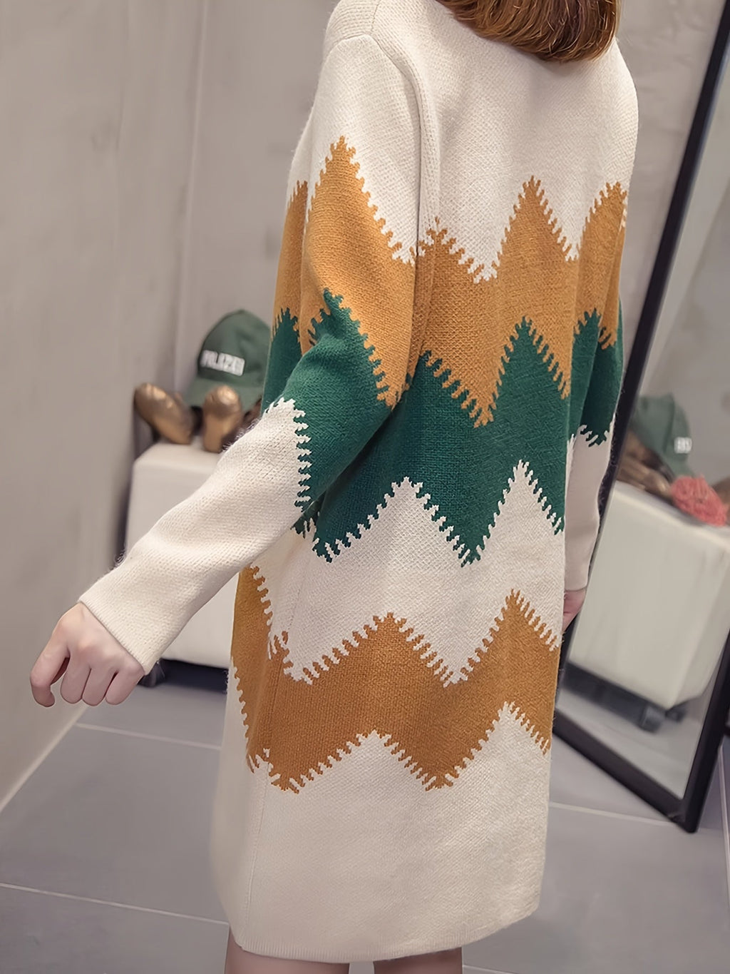Mirabelle - Women's Chic Color Block Sweater Dress