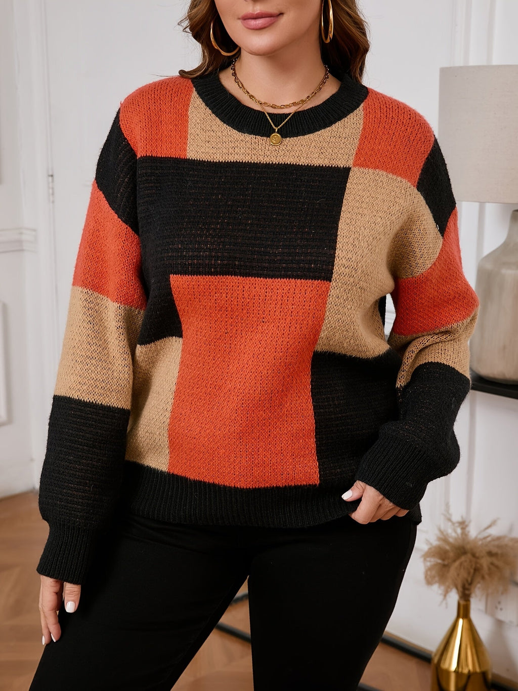 Nicolette - Two-Tone Knit Sweater - Elegance and Comfort for Winter