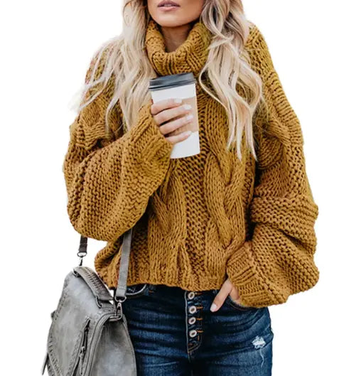 Clemence Luce - Women's Sweater with High Neck Style and Warmth